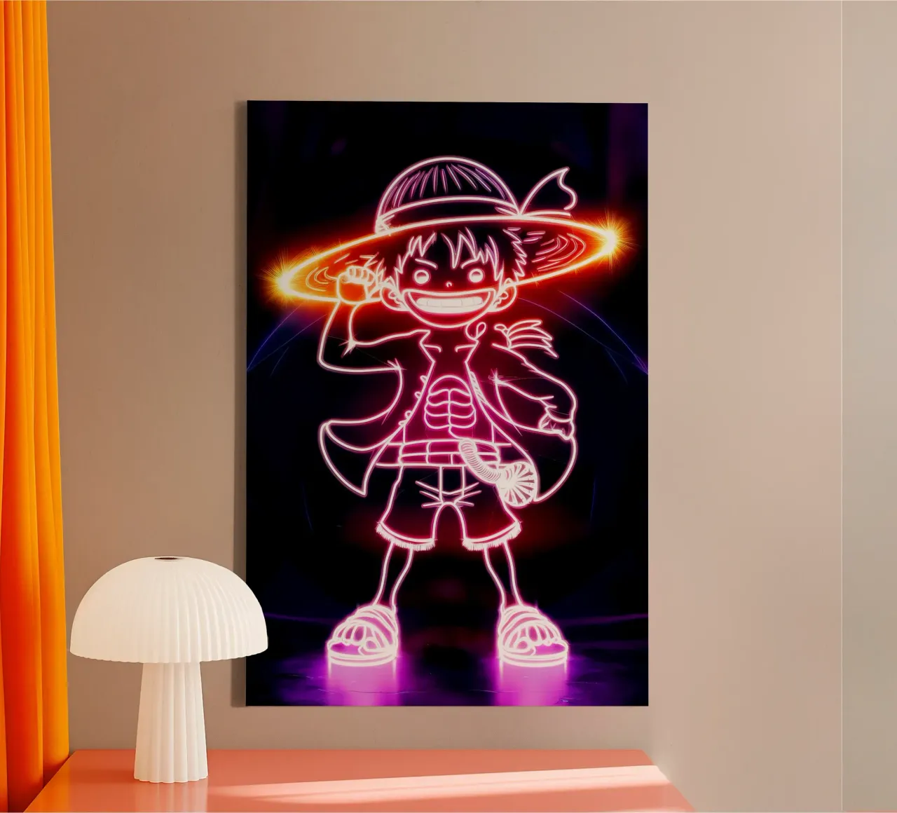 Monkey D. Luffy tela con Cornice a cassetta da Agus Creative