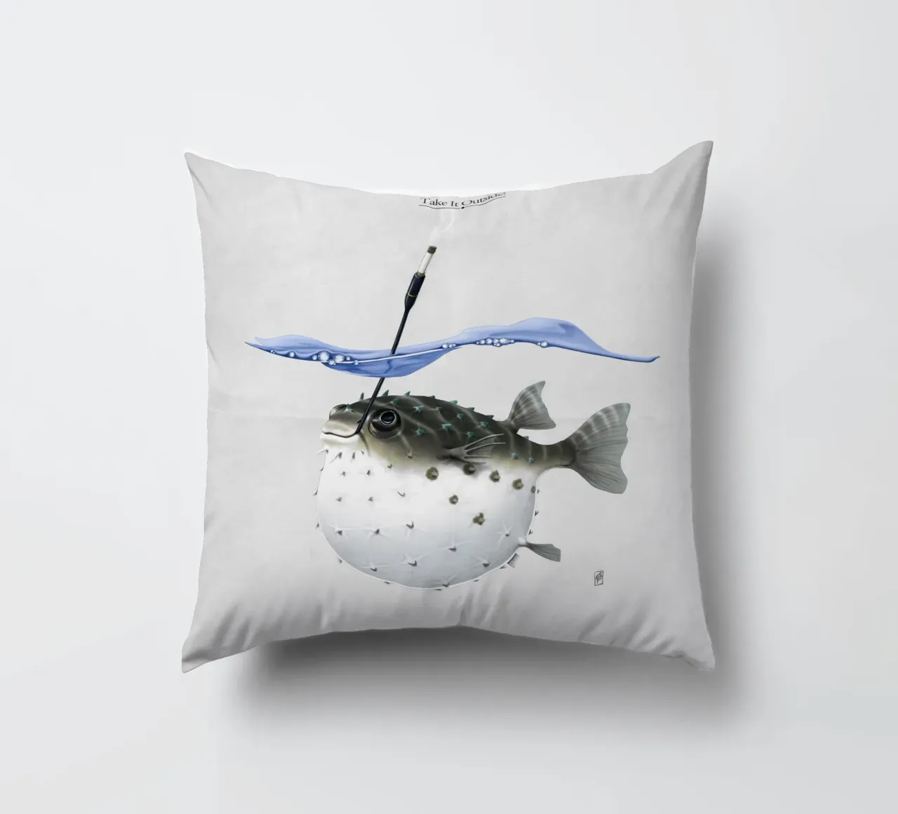 Take it Outside (Titled) cuscino da Rob Art | Illustration