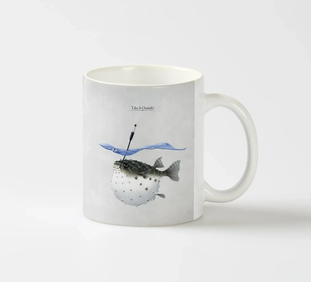 Take it Outside (Titled) tazza in ceramica da Rob Art | Illustration