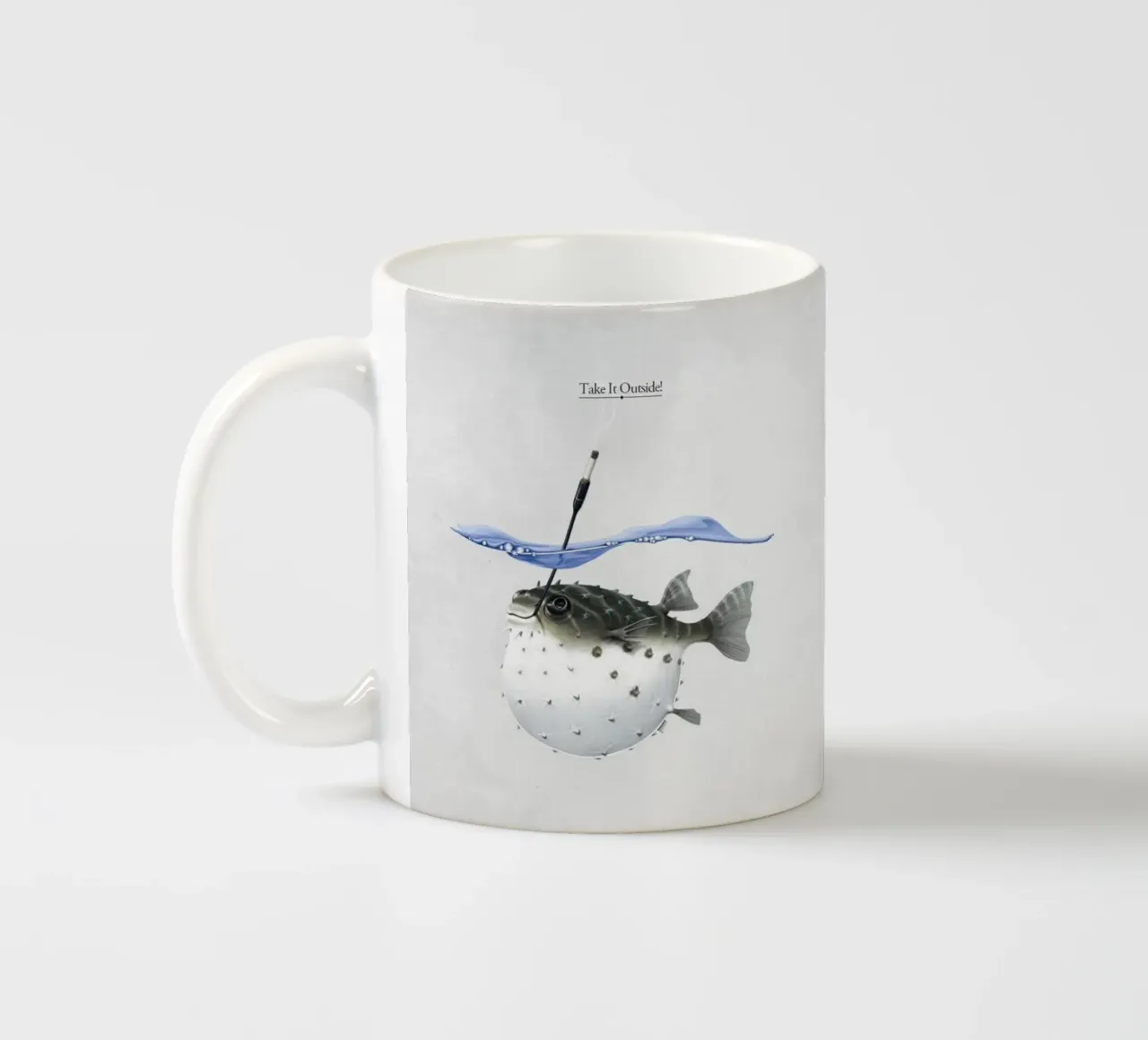Take it Outside (Titled) tazza in ceramica da Rob Art | Illustration