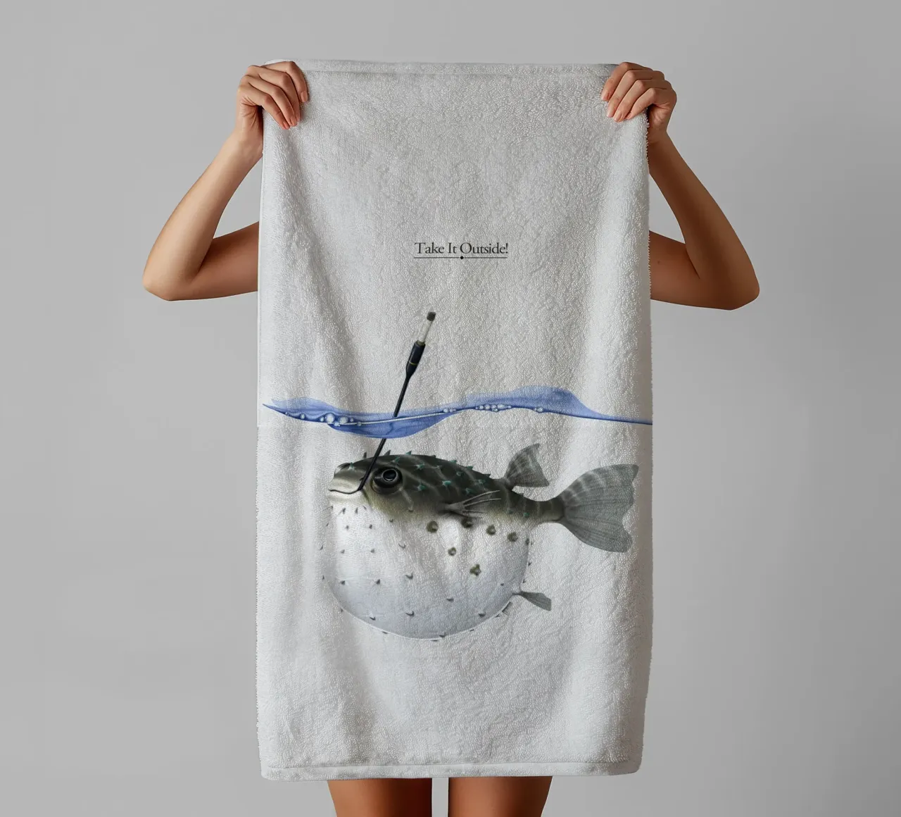 Take it Outside (Titled) asciugamano da bagno da Rob Art | Illustration