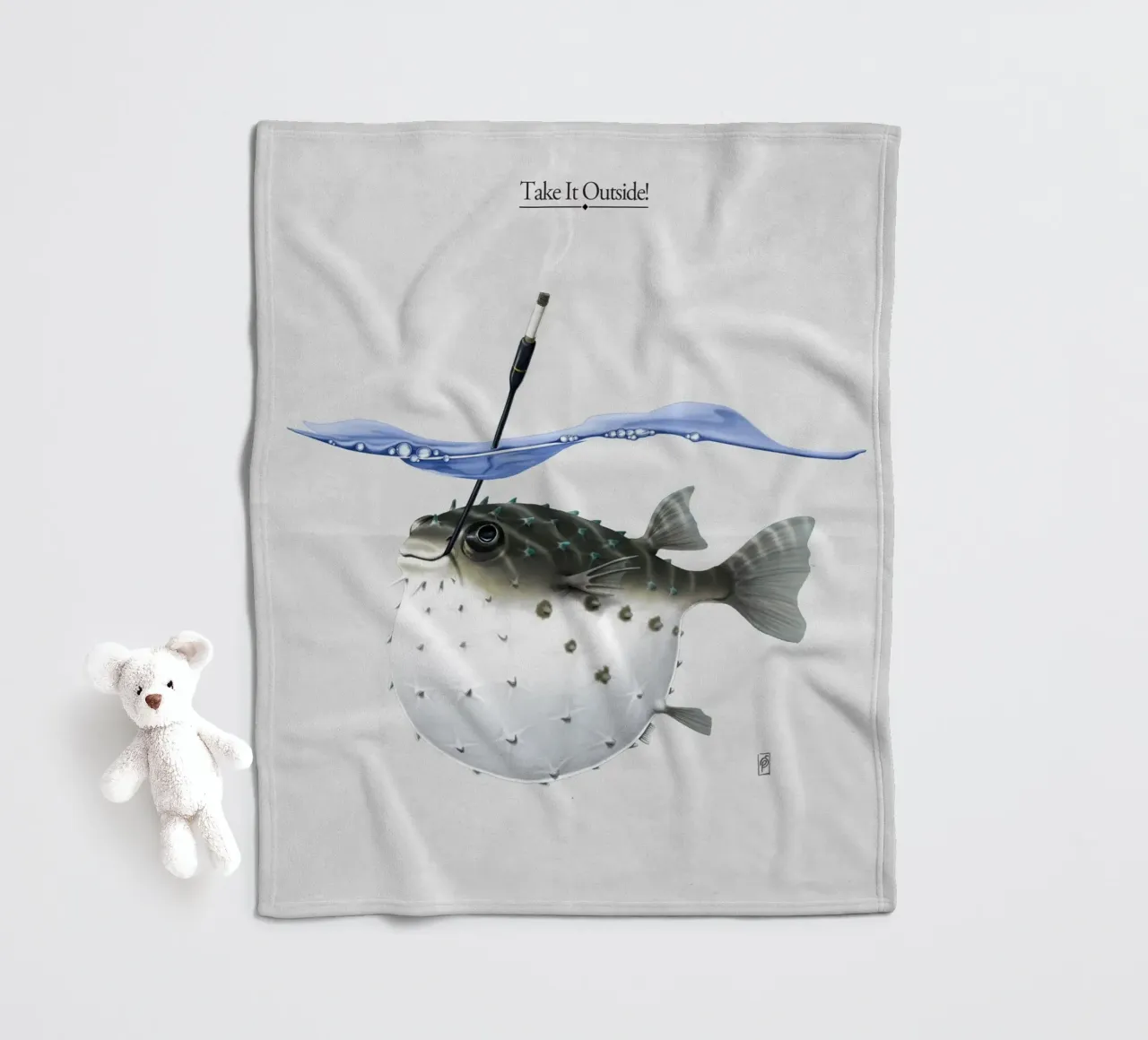 Take it Outside (Titled) coperta in pile da Rob Art | Illustration