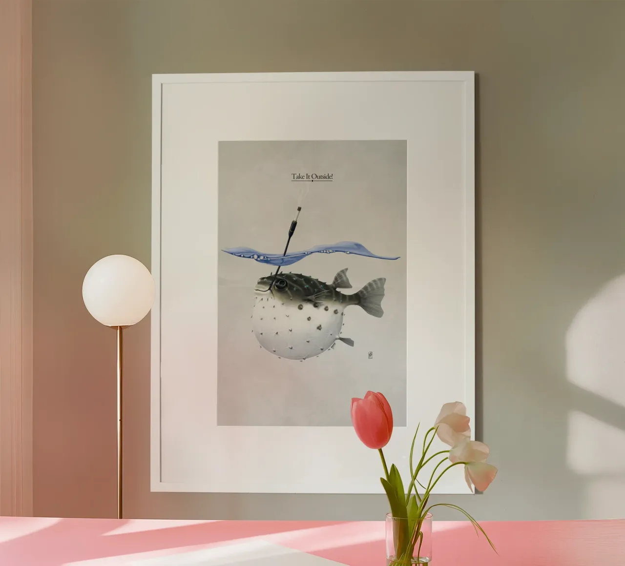 Take it Outside (Titled) poster con telaio in plastica da Rob Art | Illustration