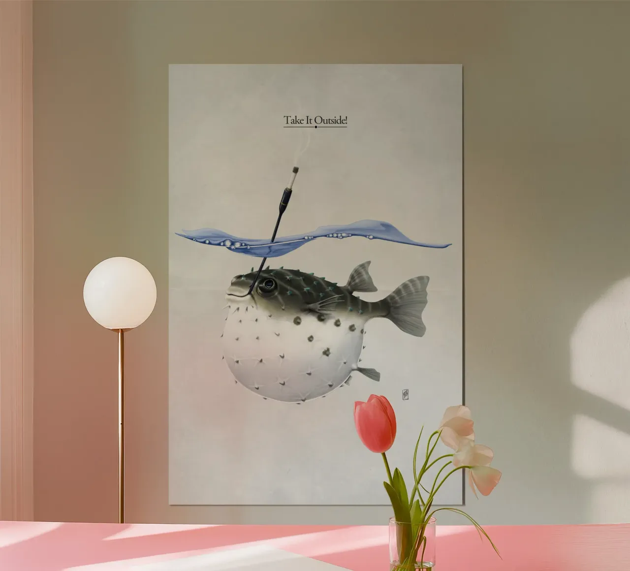 Take it Outside (Titled) poster con telaio in plastica da Rob Art | Illustration