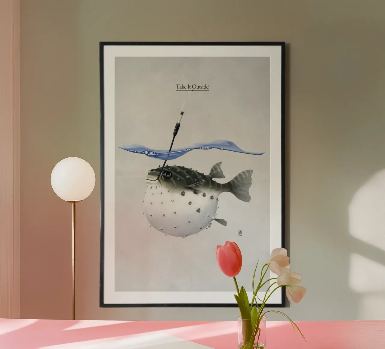 Take it Outside (Titled) poster con telaio in plastica da Rob Art | Illustration
