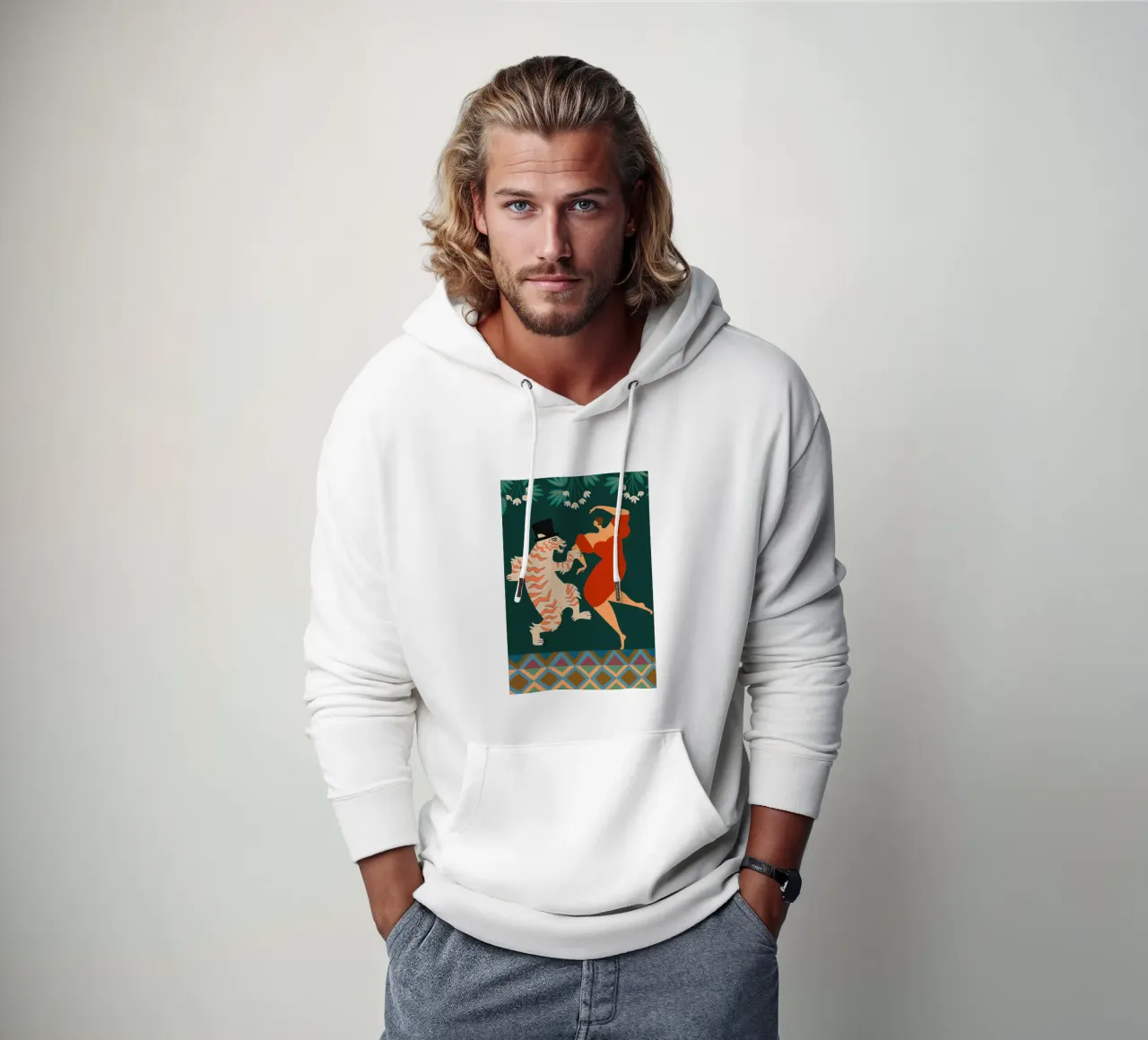 A Date With A Wild Cat felpa con cappuccio da Arty Guava