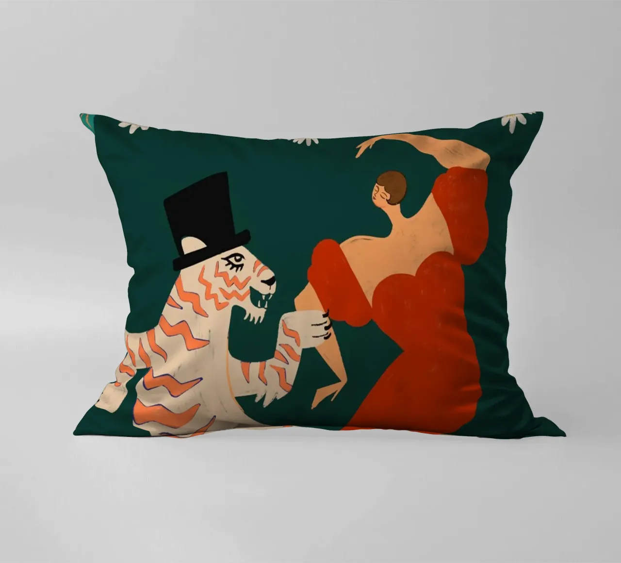 A Date With A Wild Cat decorative cushion by Arty Guava