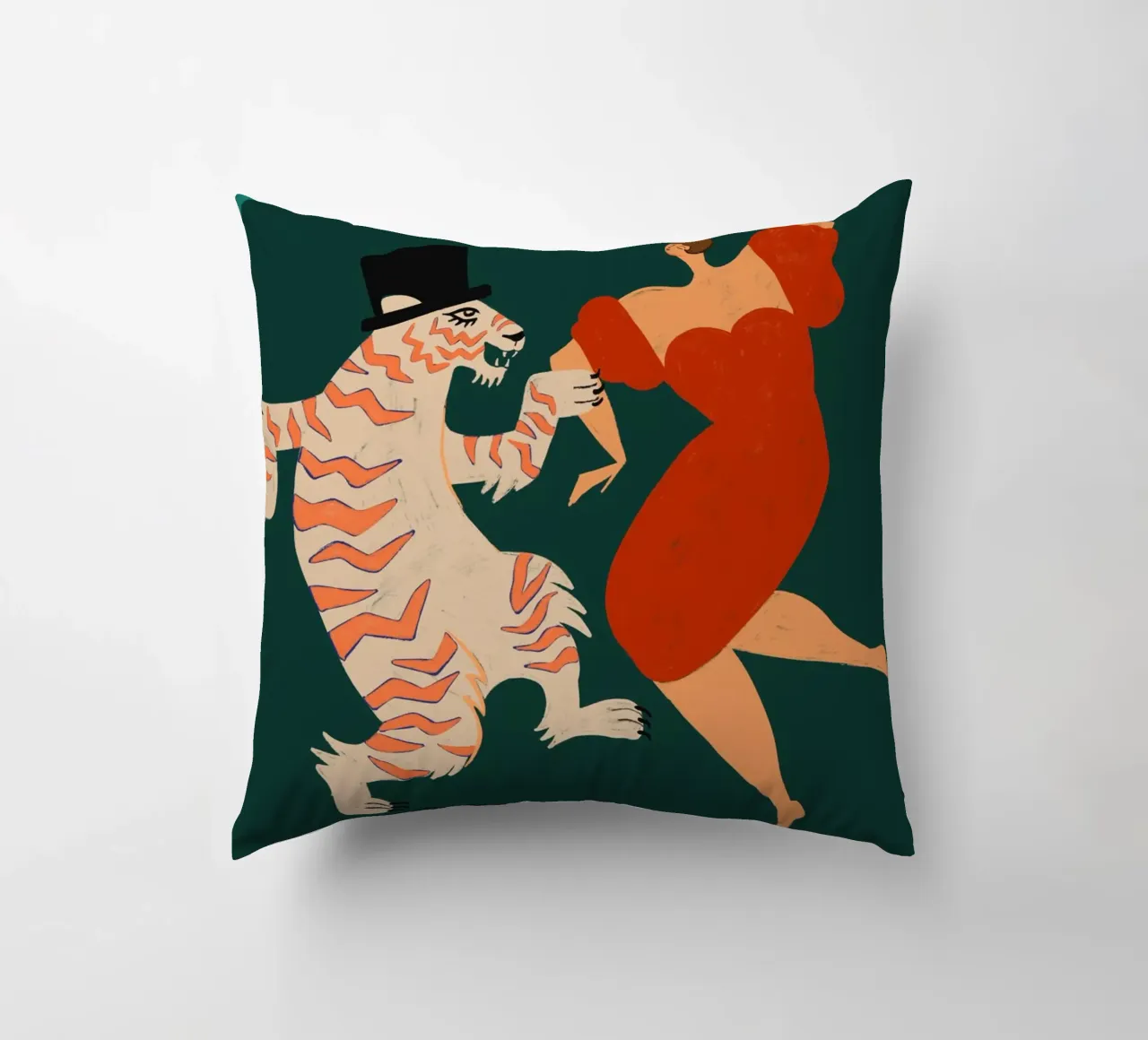 A Date With A Wild Cat decorative cushion by Arty Guava