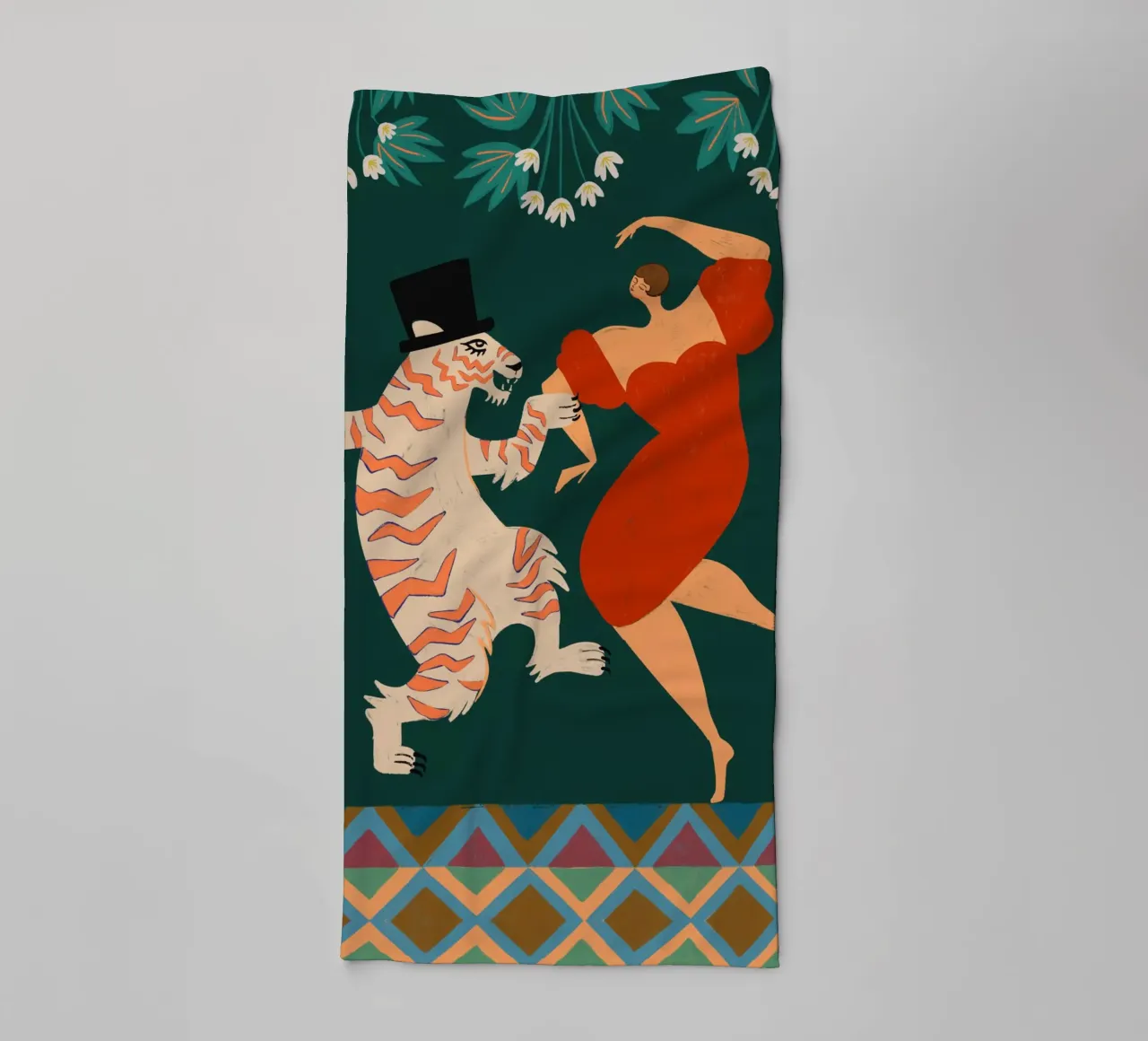 A Date With A Wild Cat towel by Arty Guava