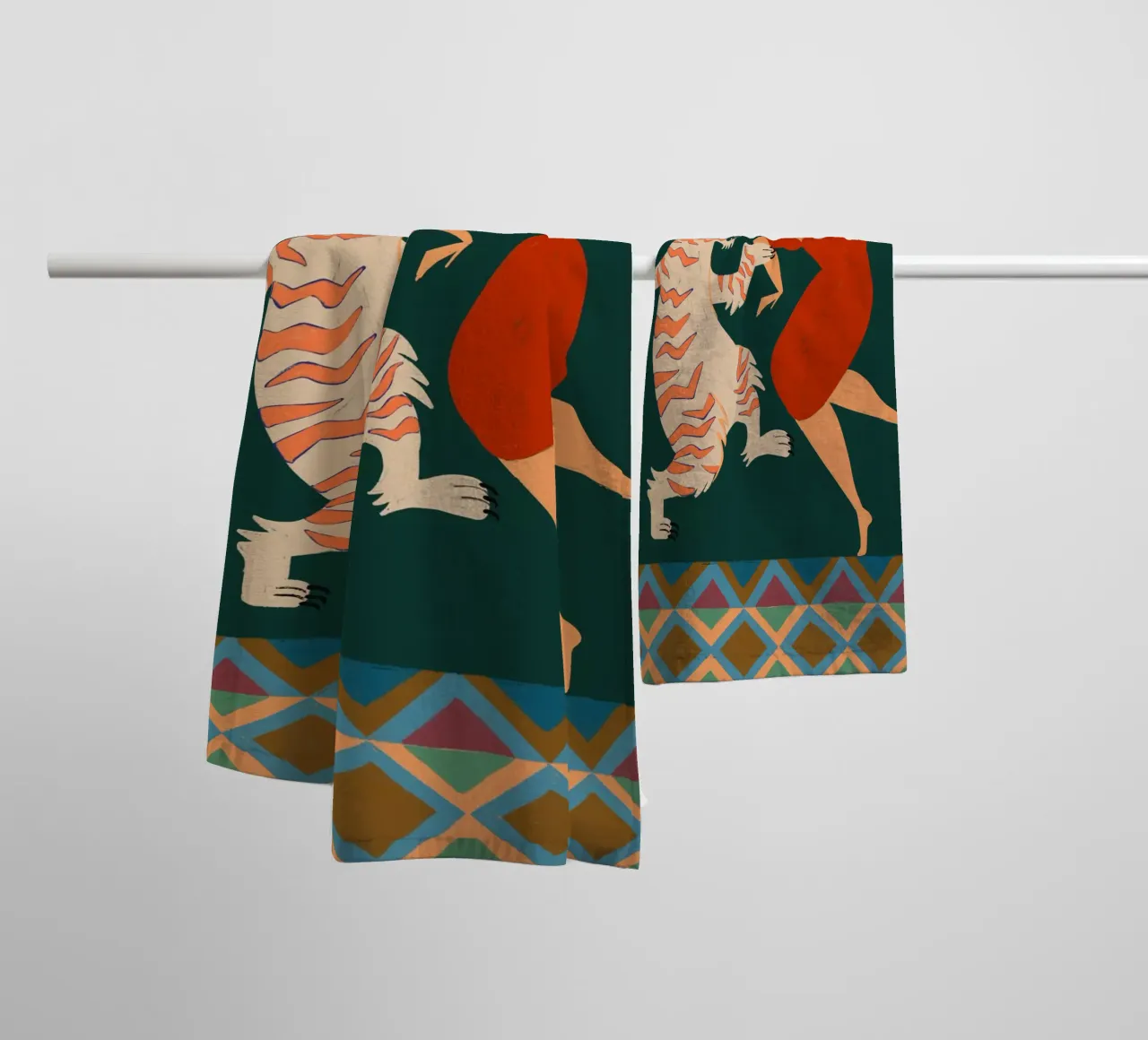 A Date With A Wild Cat towel by Arty Guava