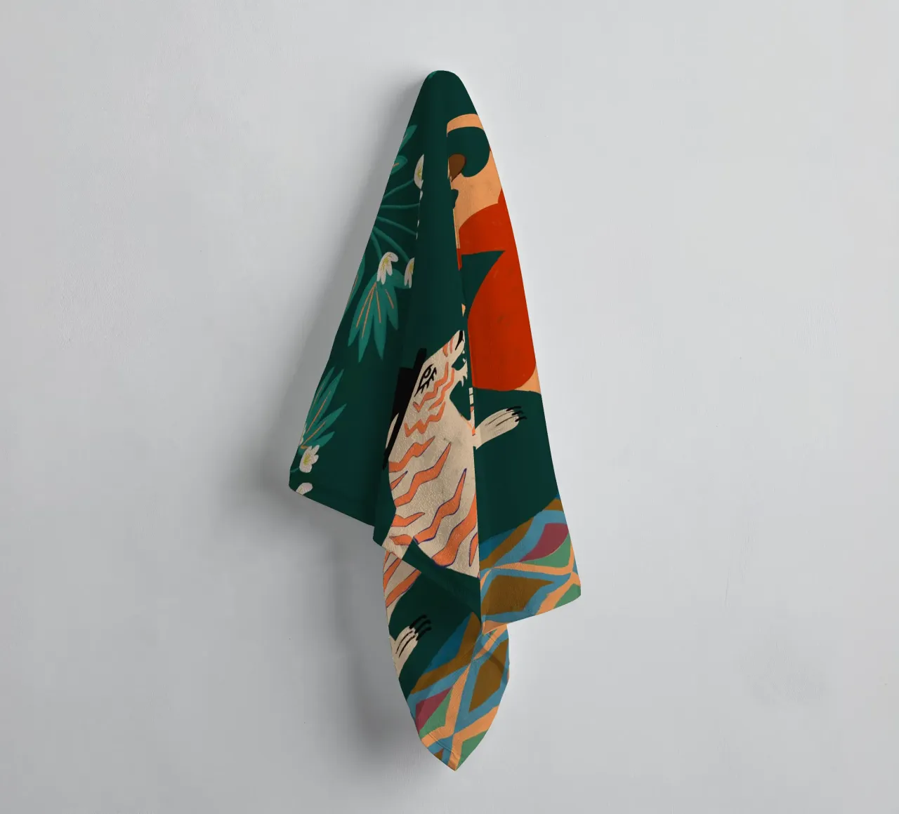 A Date With A Wild Cat towel by Arty Guava