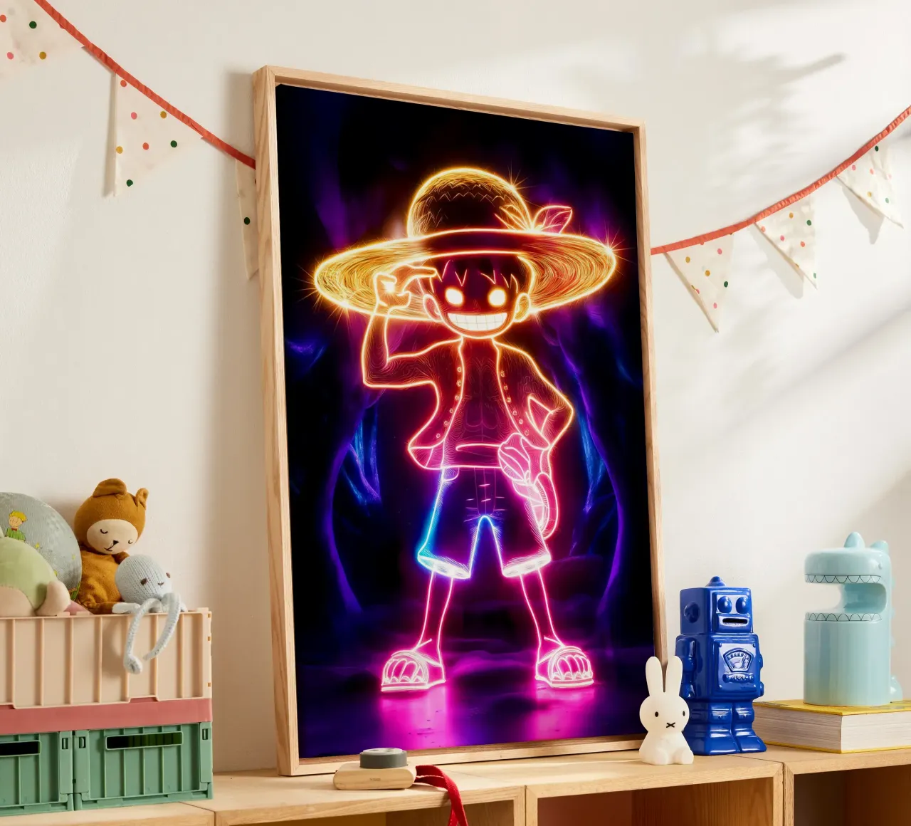 Monkey D. Luffy tela con Cornice a cassetta da Agus Creative