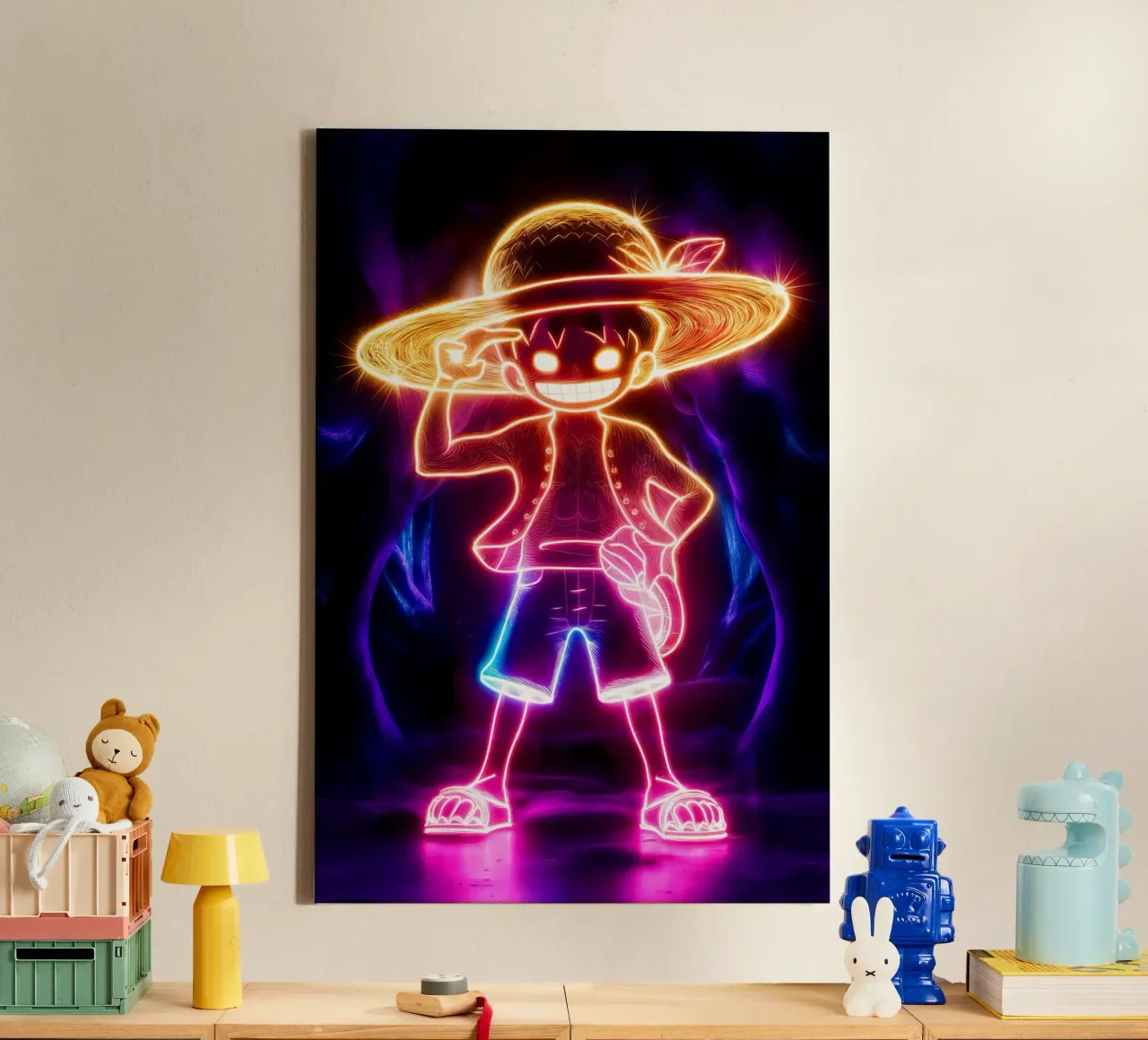 Monkey D. Luffy tela con Cornice a cassetta da Agus Creative