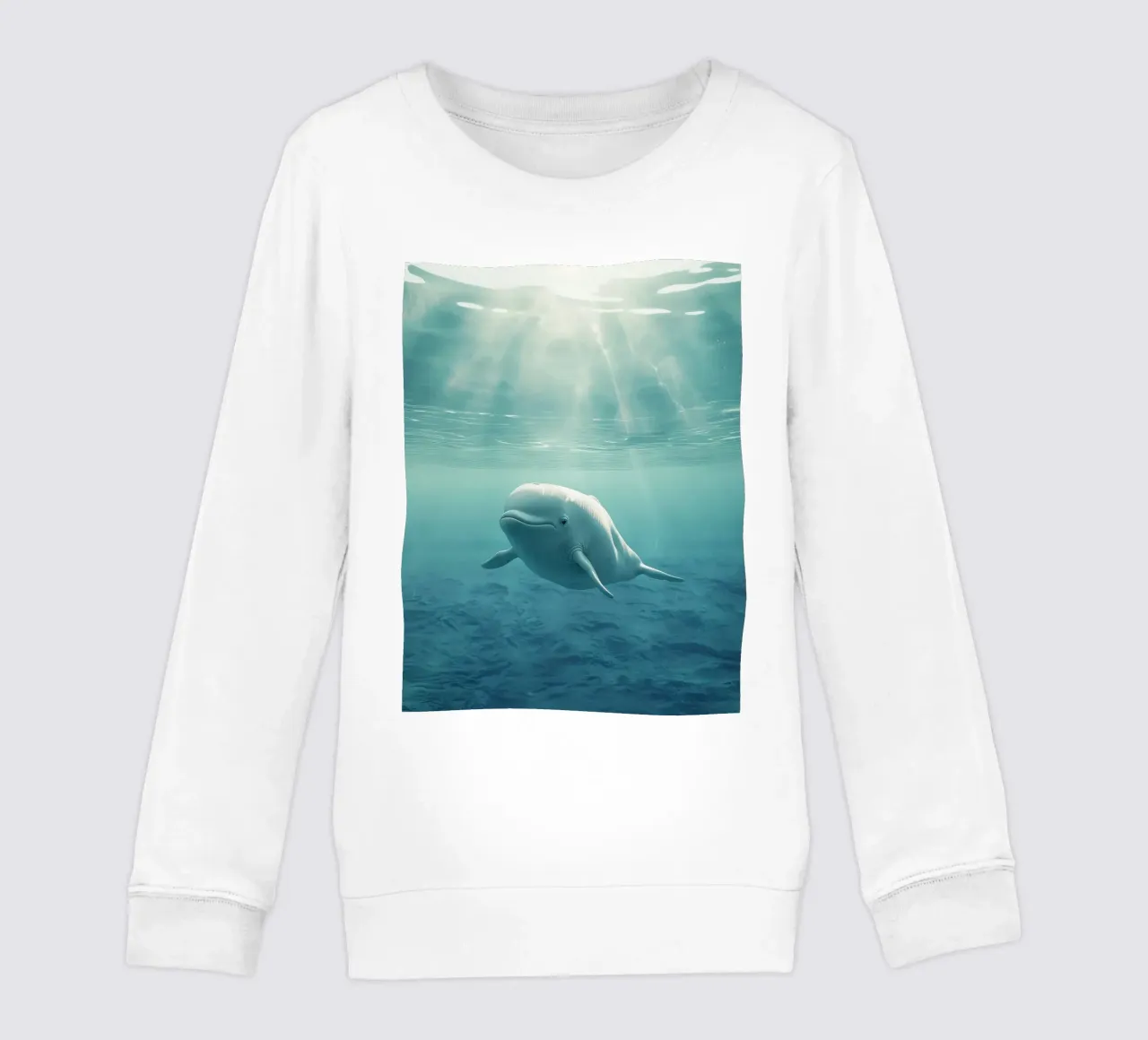 Unterwassermoment mit einem majestätischen Belugawal blue wat Kinder Sweatshirt von DesignDoodle