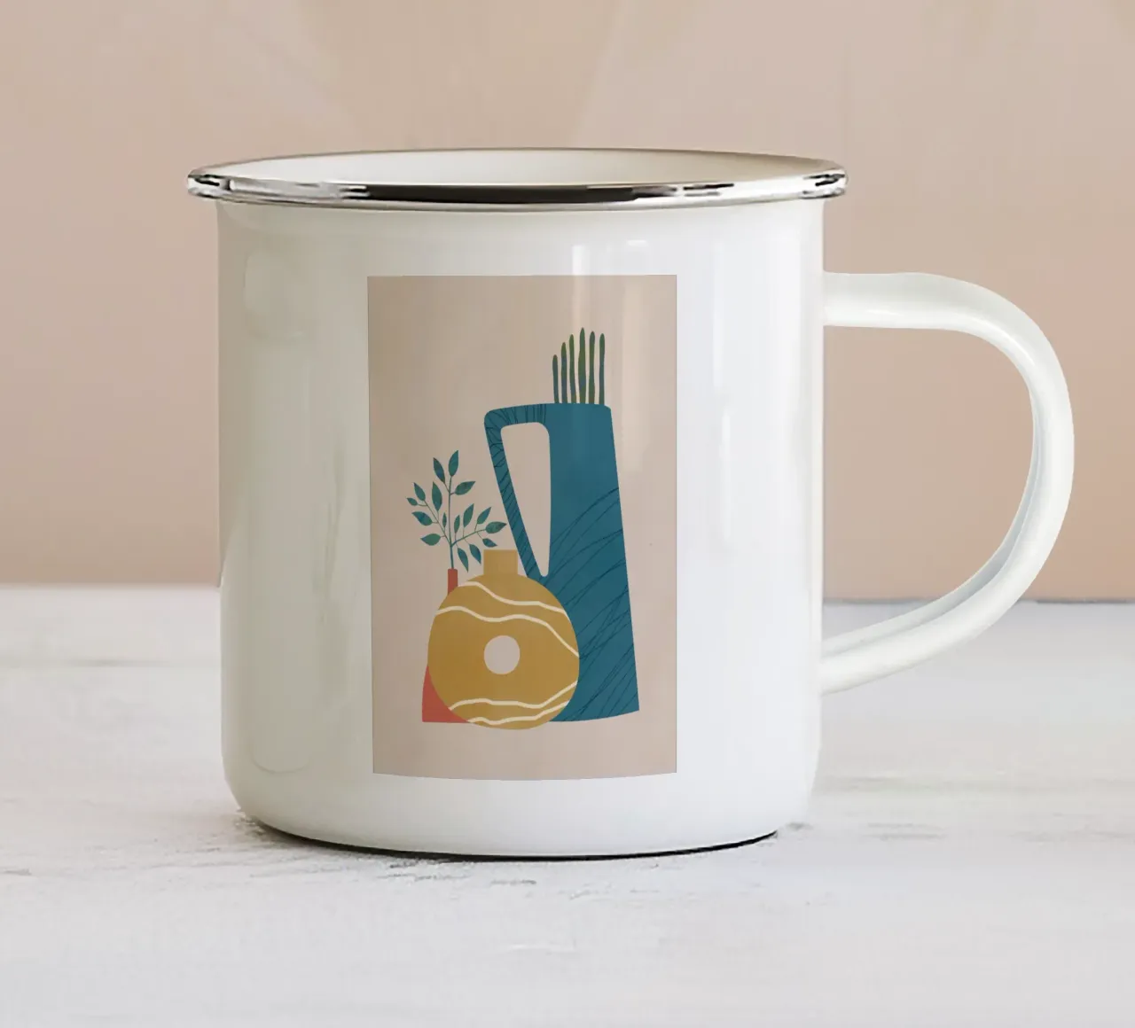 Natura morta in ceramica 03 tazza in smalto da Little Dean