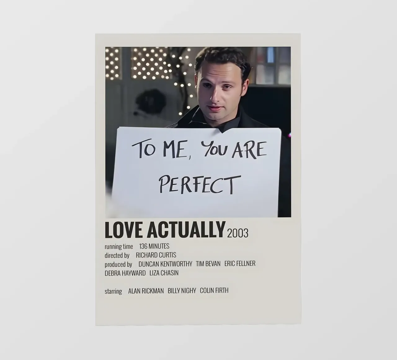 LOVE ACTUALLY 2003 telo in pvc da MVFminimalist