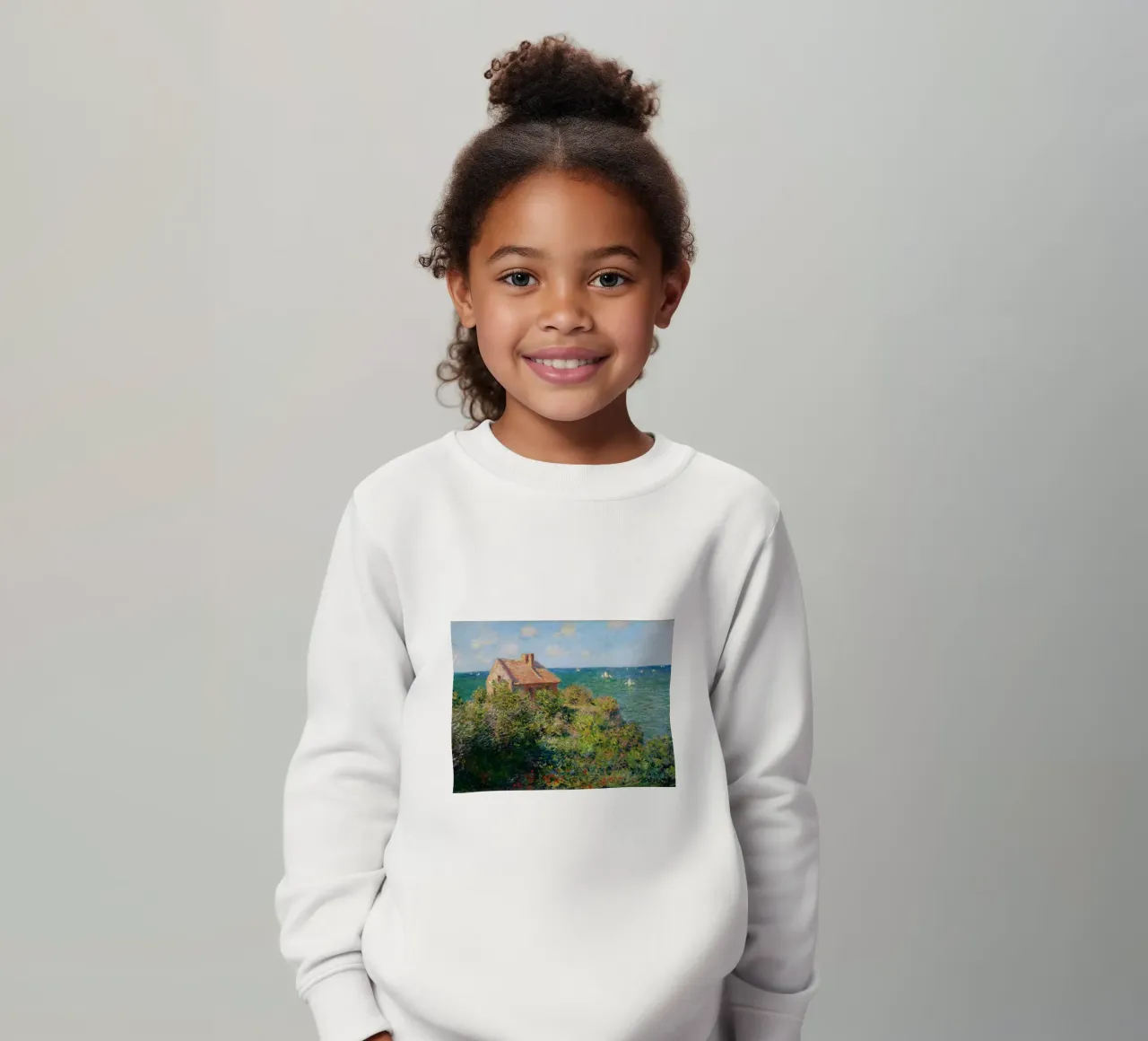 a stone hut on a cliff kids sweatshirt by SMG Store