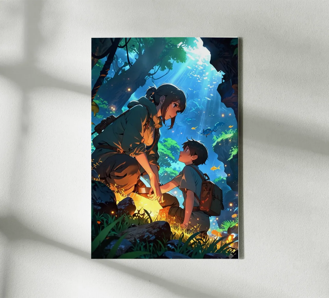 cover photo of sam & leo finding a treasure canvas with Floater frame by van hellen