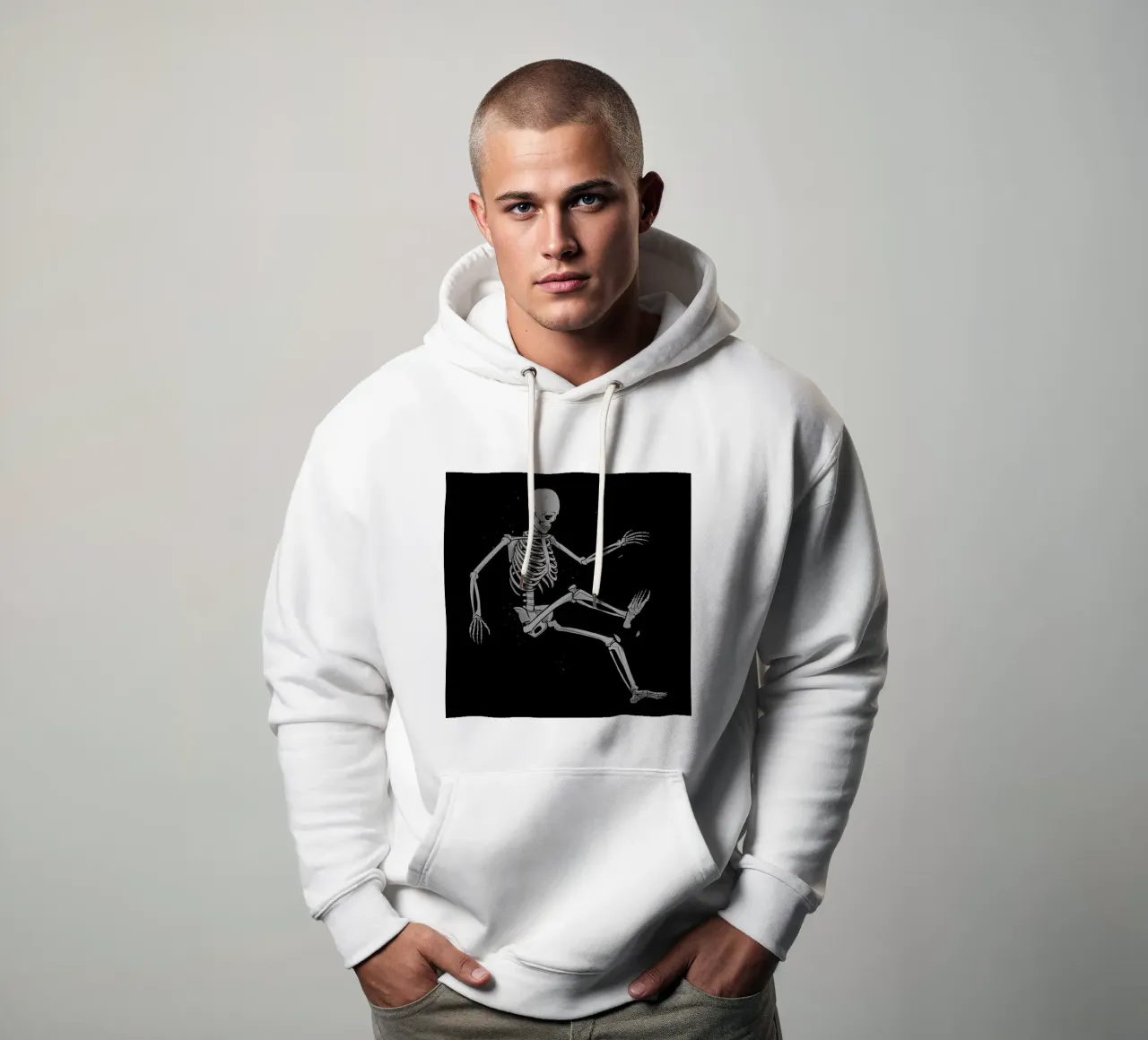 Skeleton Flowting On Space Hoodie von Tobe Fonseca