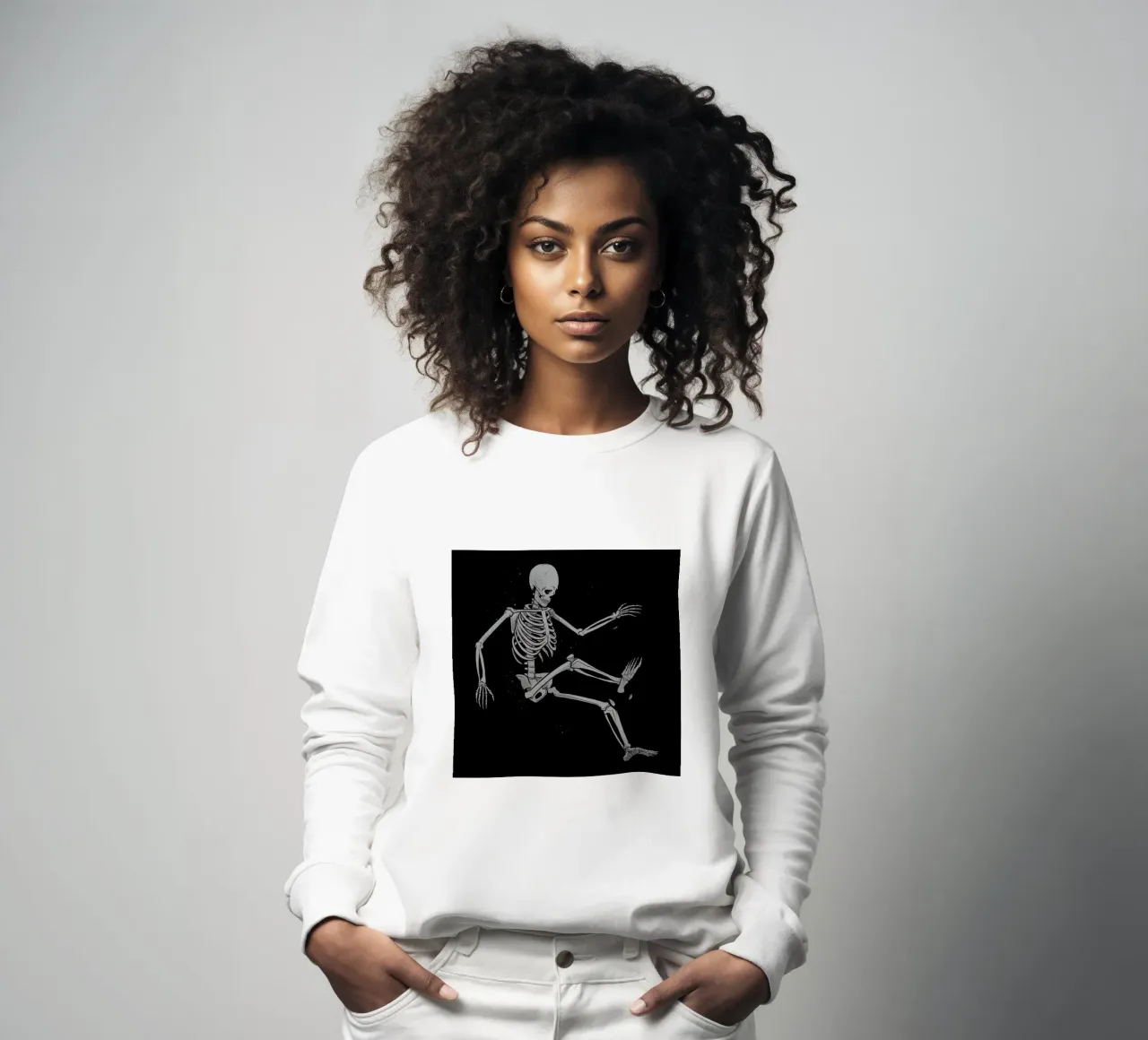 Skeleton Flowting On Space felpa da Tobe Fonseca
