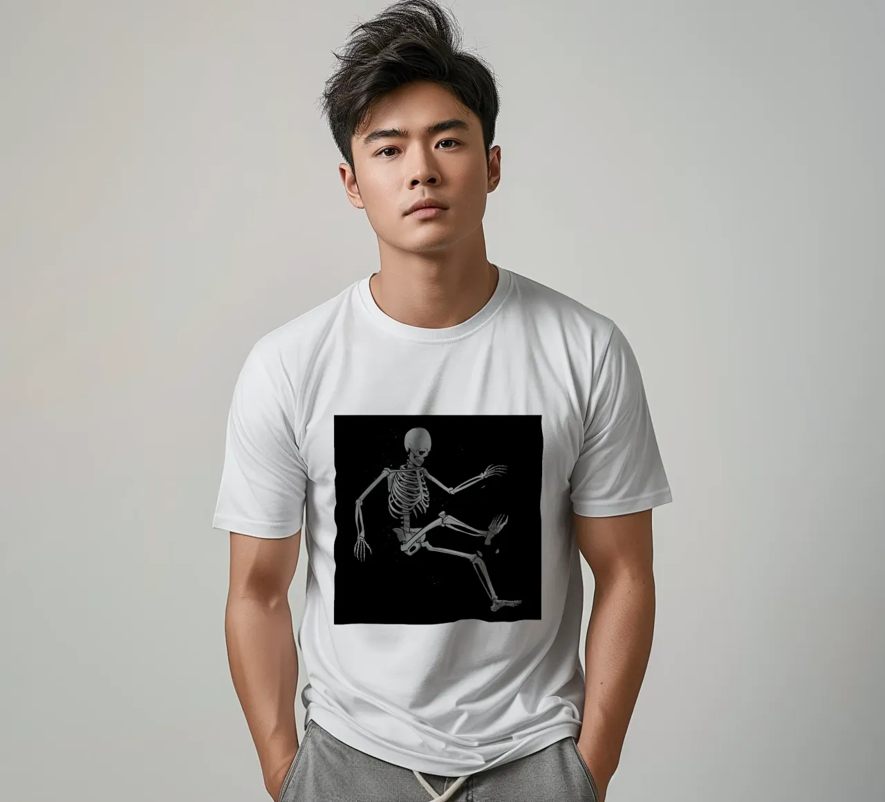 Skeleton Flowting On Space t-shirt da Tobe Fonseca