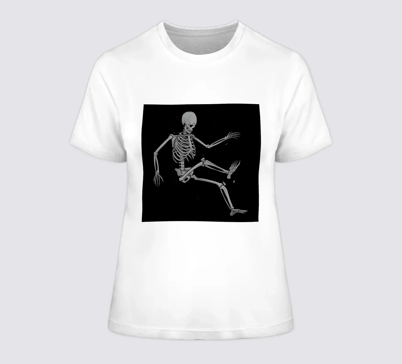 Skeleton Flowting On Space t-shirt da donna da Tobe Fonseca