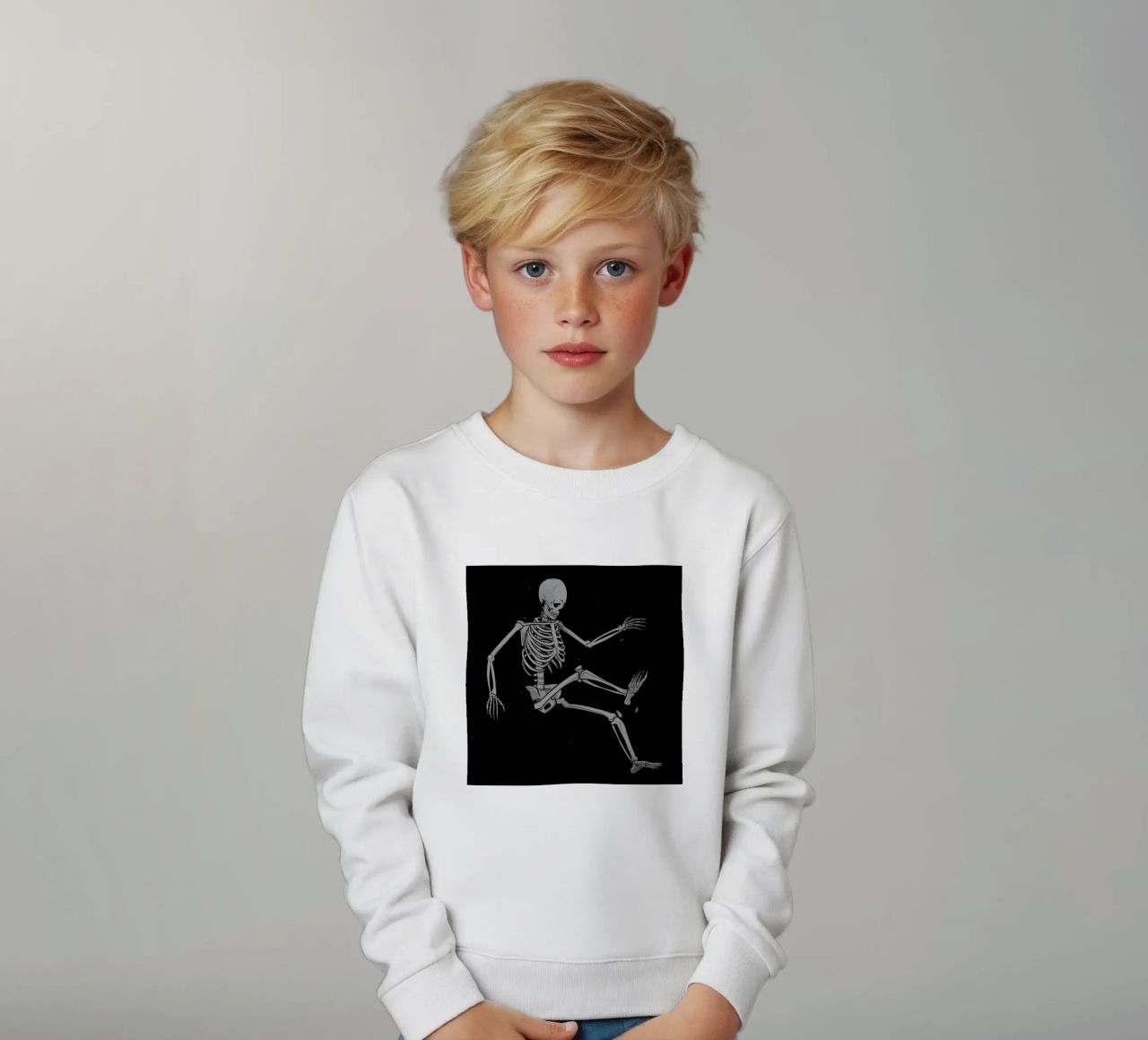 Skeleton Flowting On Space felpa bambino da Tobe Fonseca