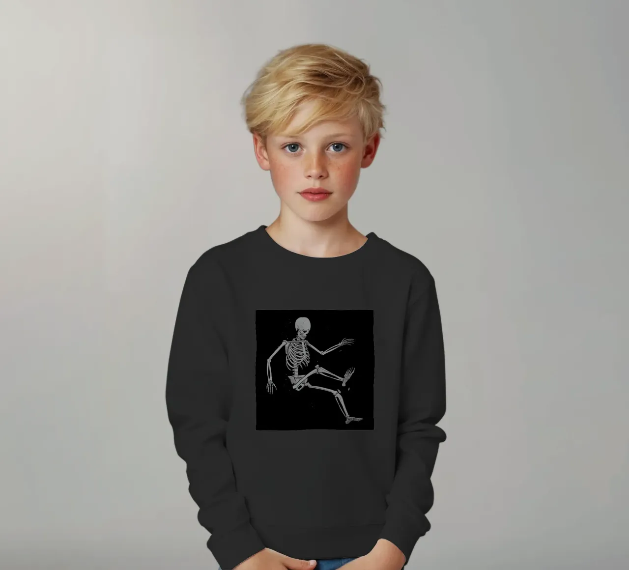 Skeleton Flowting On Space felpa bambino da Tobe Fonseca