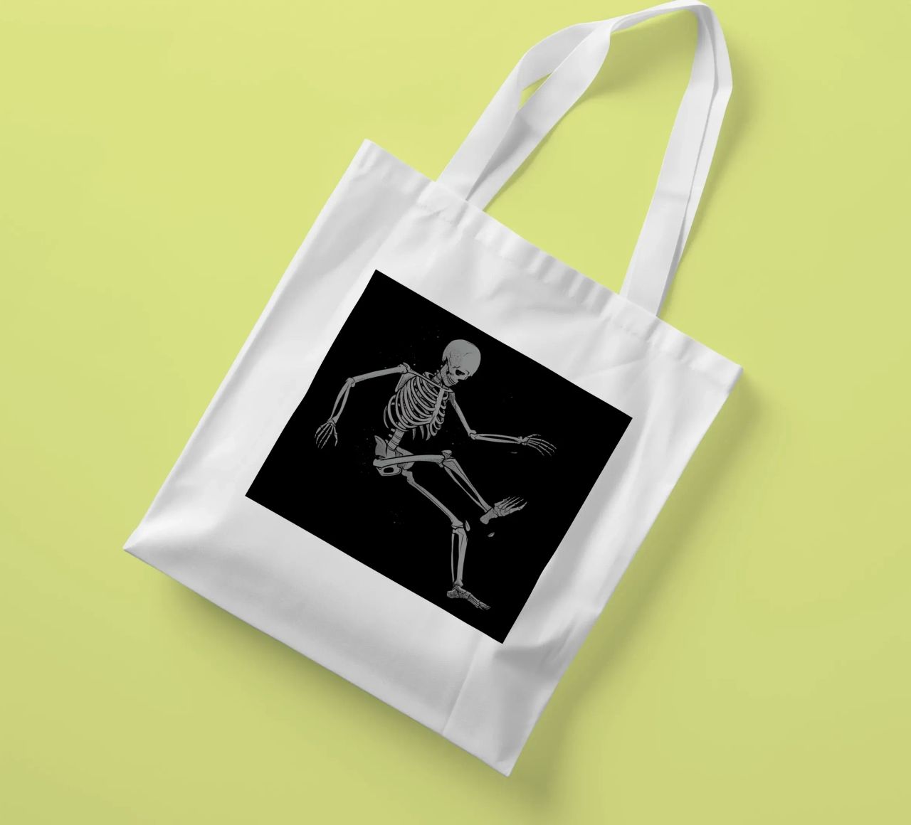 Skeleton Flowting On Space borsa in juta da Tobe Fonseca