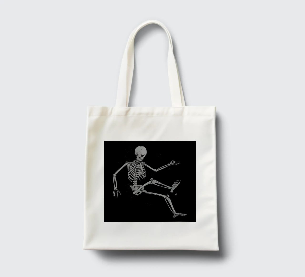 Skeleton Flowting On Space borsa in juta da Tobe Fonseca