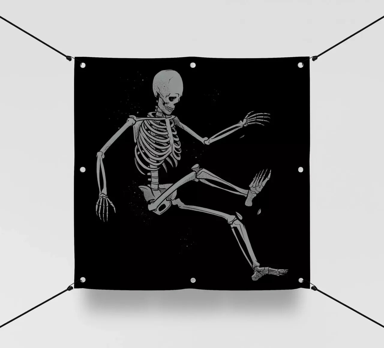 Skeleton Flowting On Space pvc cover by Tobe Fonseca