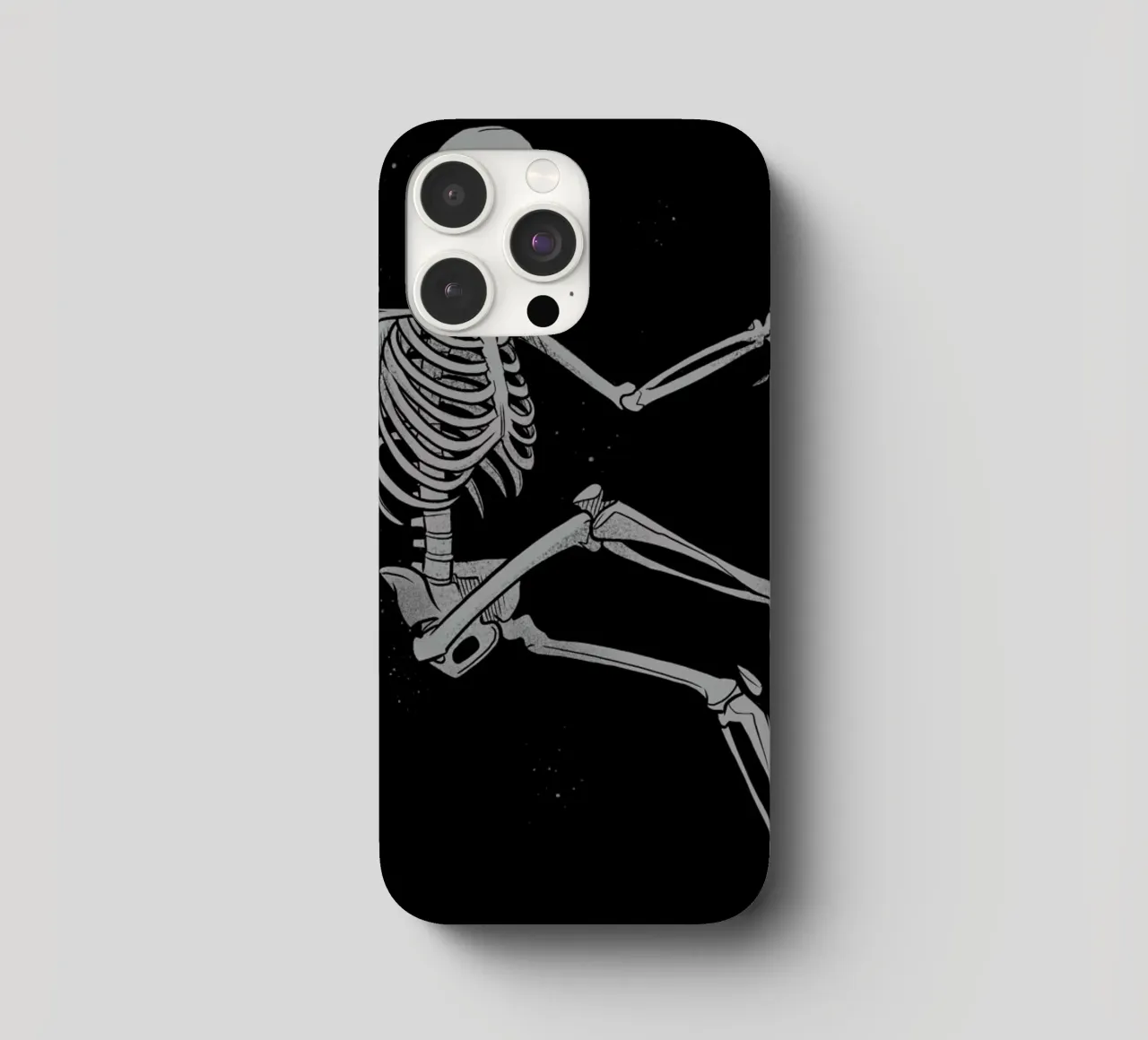 Skeleton Flowting On Space cover iphone da Tobe Fonseca