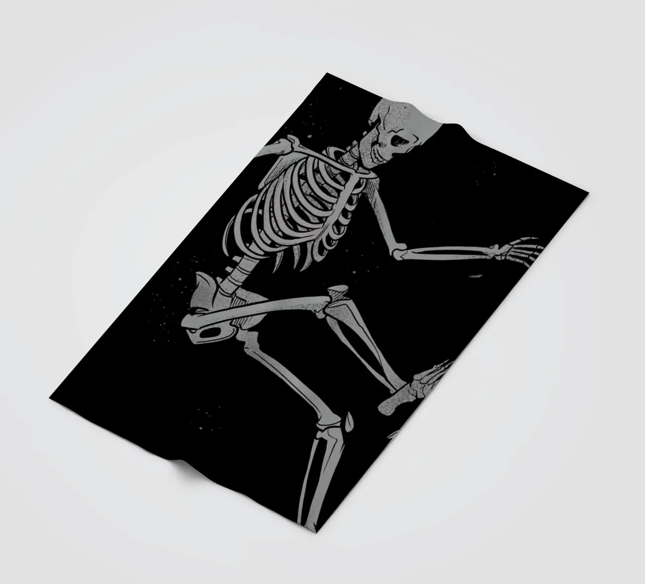 Skeleton Flowting On Space fleece blanket by Tobe Fonseca