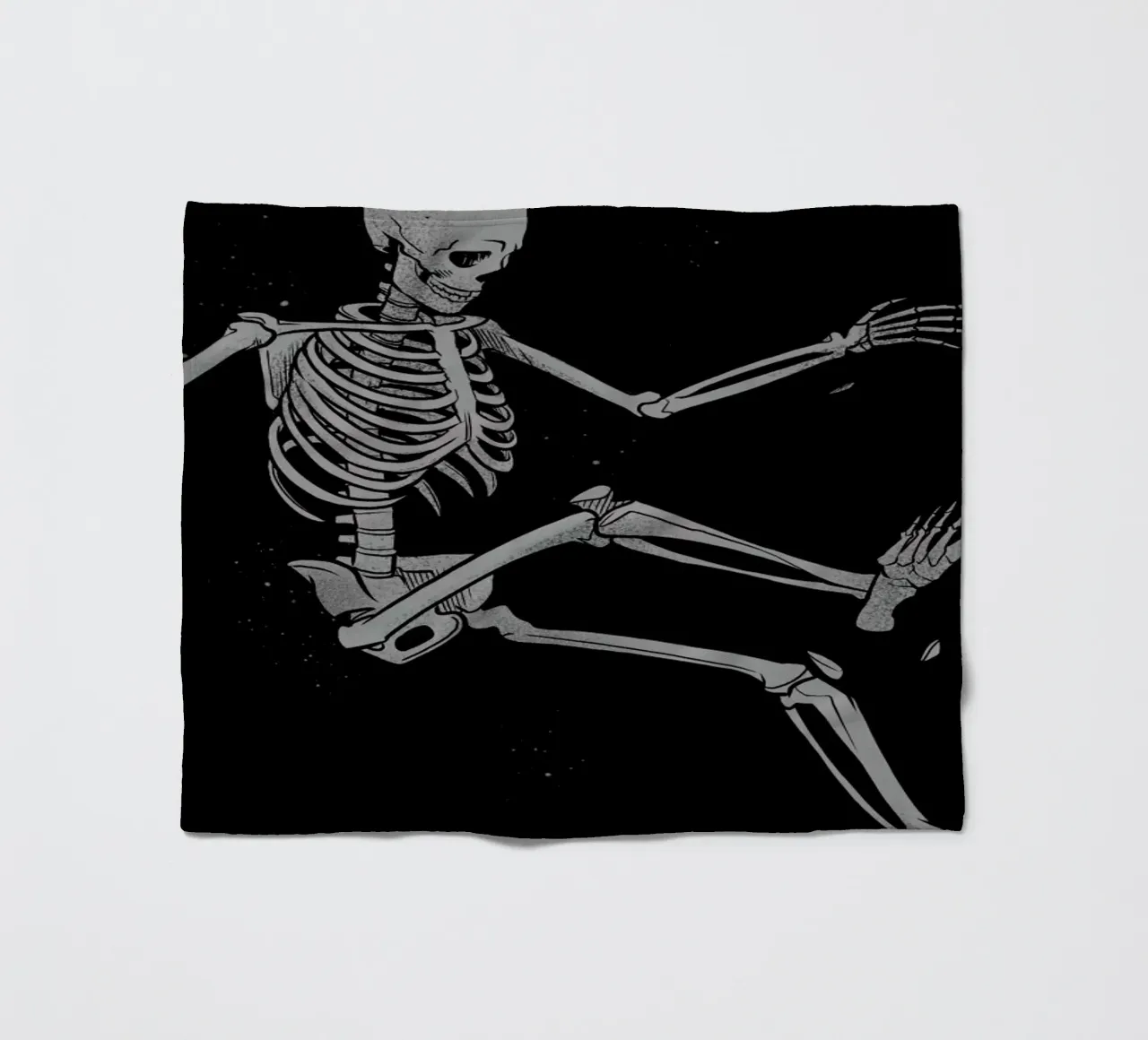 Skeleton Flowting On Space fleece blanket by Tobe Fonseca