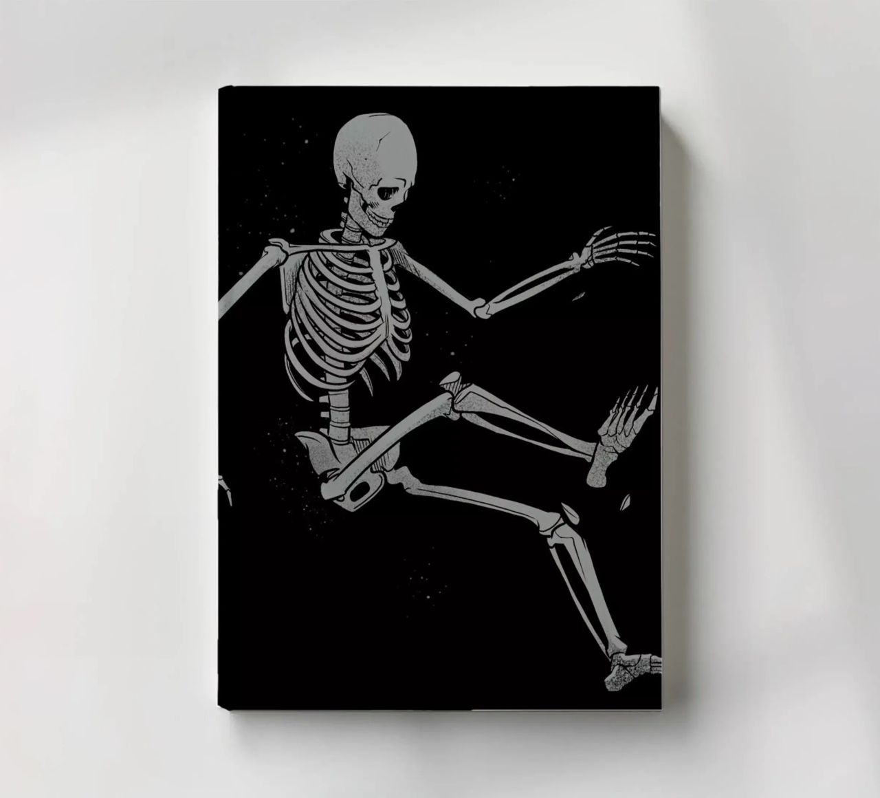 Skeleton Flowting On Space notebook by Tobe Fonseca