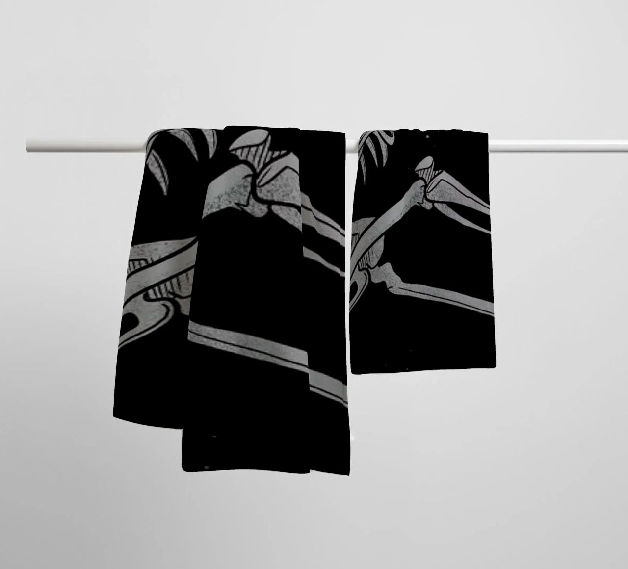 Skeleton Flowting On Space asciugamano da bagno da Tobe Fonseca
