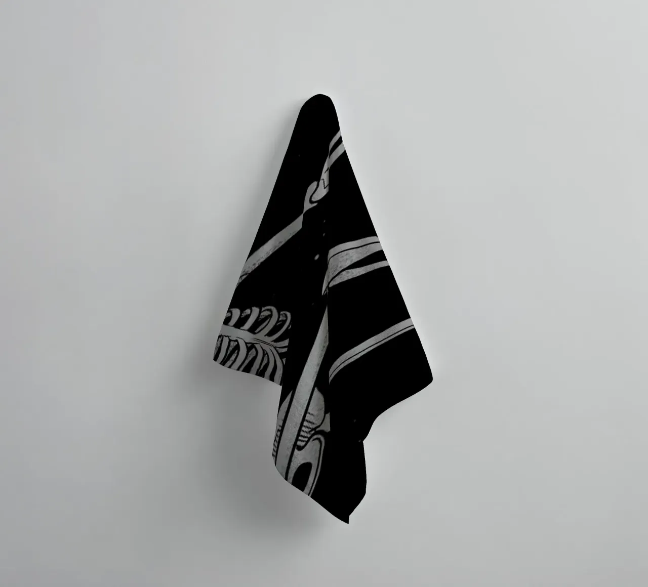 Skeleton Flowting On Space towel by Tobe Fonseca