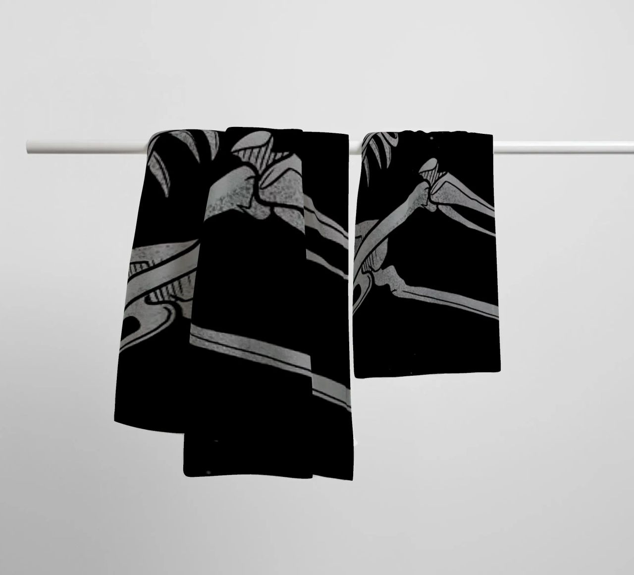 Skeleton Flowting On Space asciugamano da bagno da Tobe Fonseca