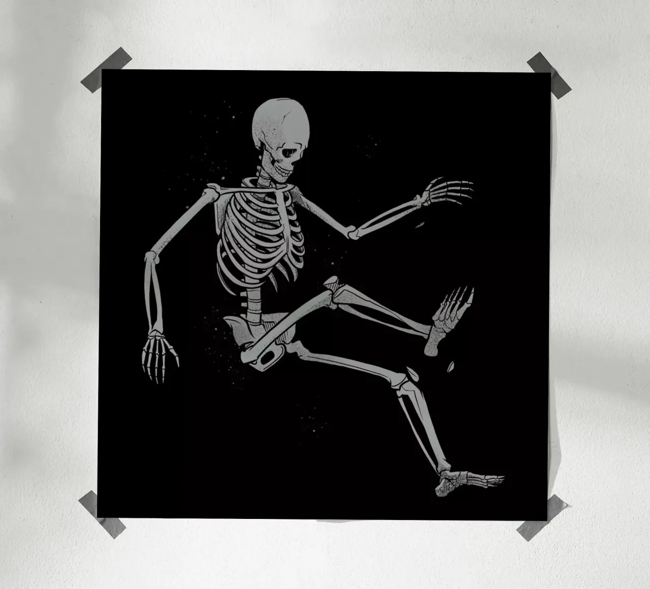 Skeleton Flowting On Space carta hahnemühle da Tobe Fonseca