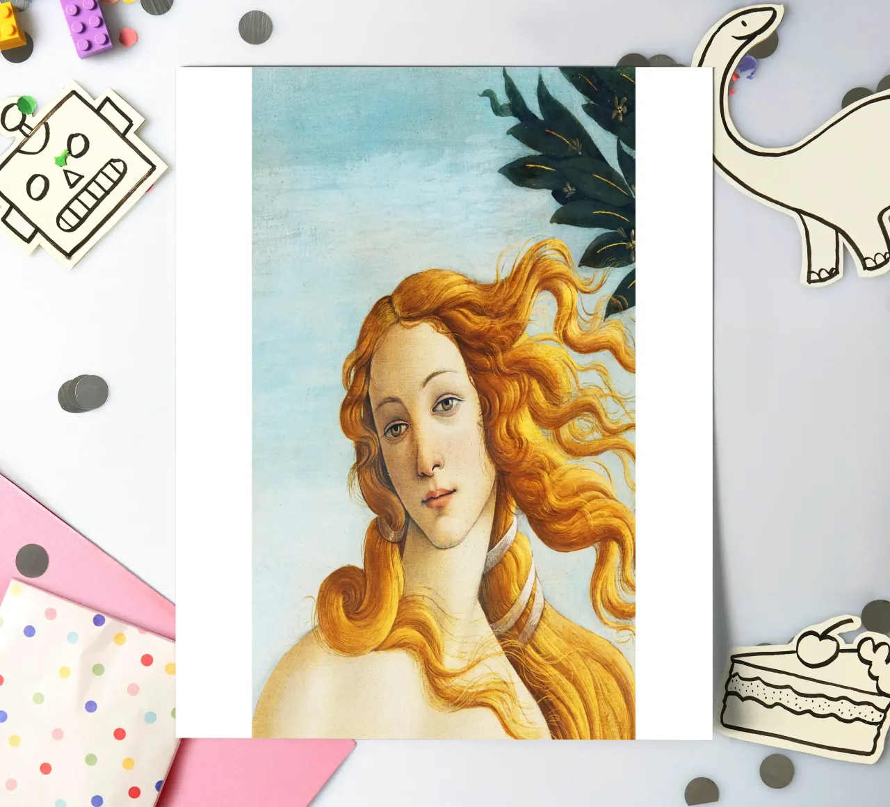 La nascita di Venere - Particolare di Sandro Botticelli foglio adesivo da Art History