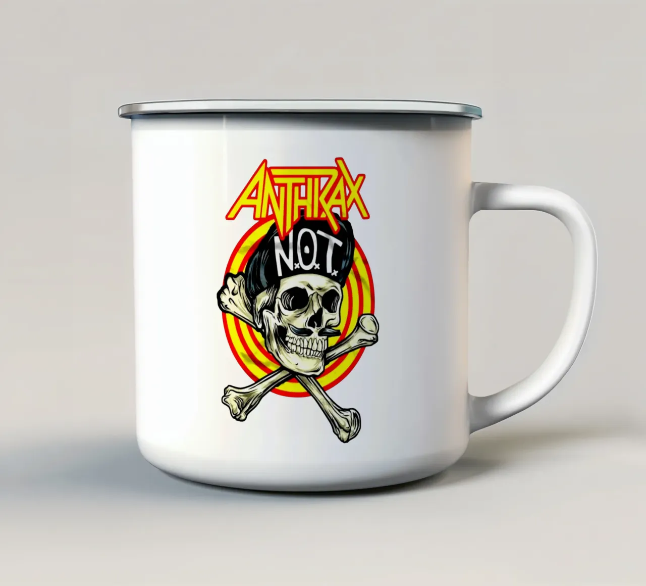 Banda Vintage Rock Anthrax tazza in smalto da https://www.juniqe.com/uk/shop/Henndraws