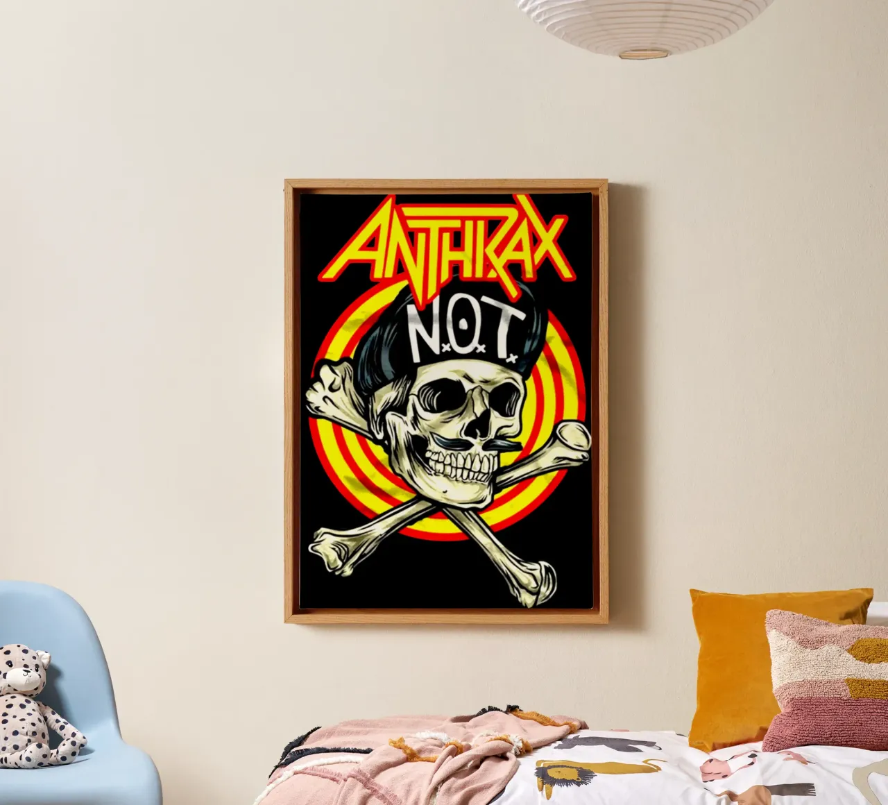 Vintage band rock Anthrax canvas met Baklijst van https://www.juniqe.com/uk/shop/Henndraws