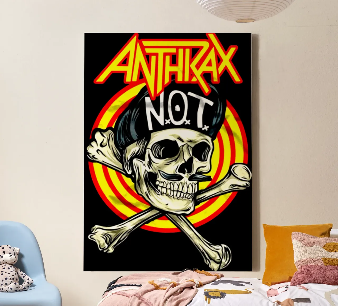 Vintage band rock Anthrax canvas met Baklijst van https://www.juniqe.com/uk/shop/Henndraws