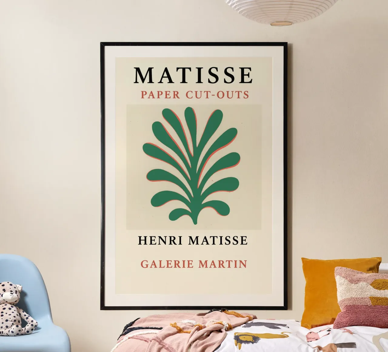 Matisse Paper Cat poster con telaio in legno da treechild