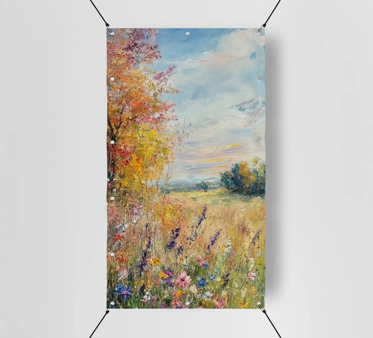 vasto prato con fiori selvatici telo in pvc da SMG Store
