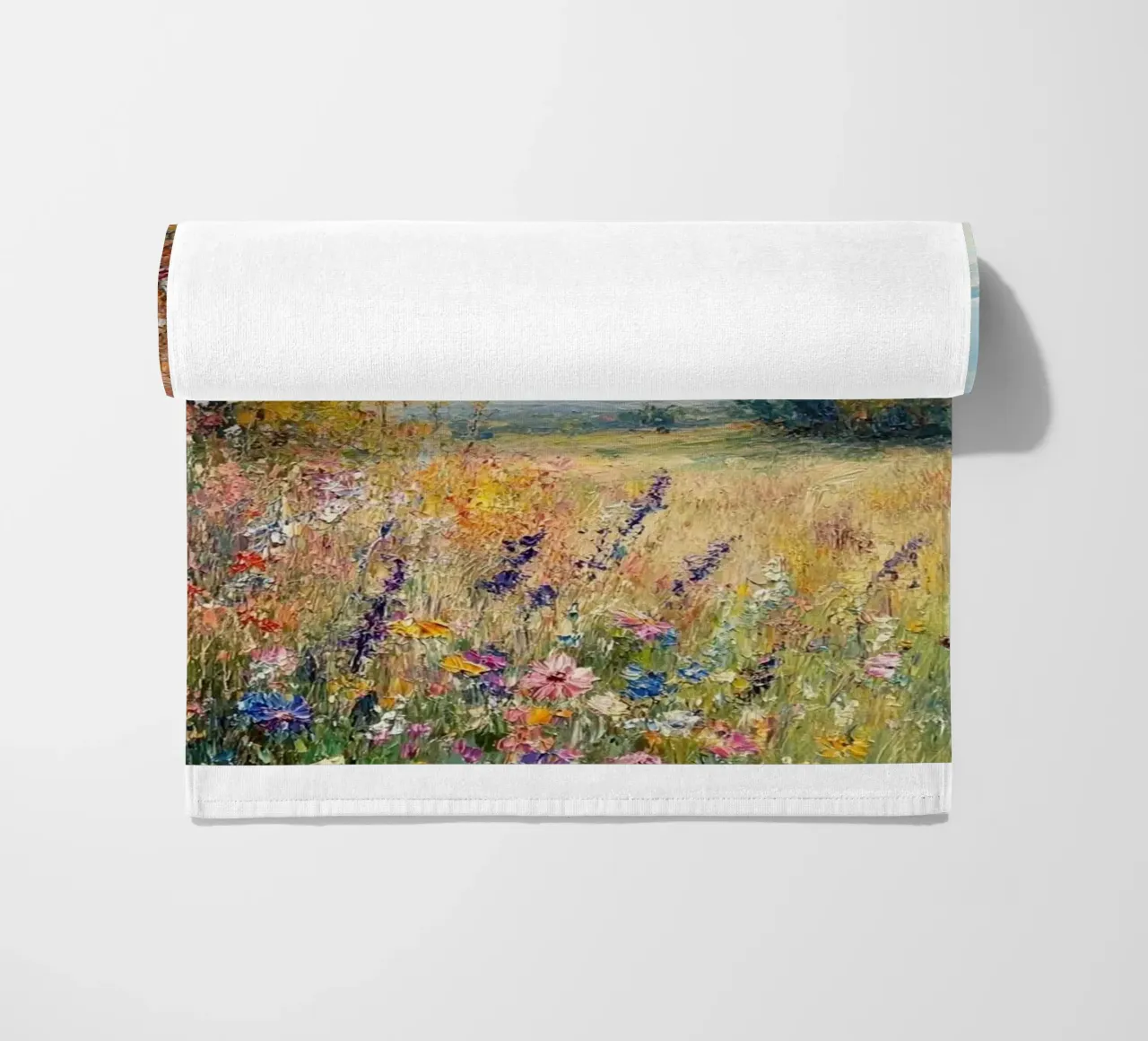 vasto prato con fiori selvatici telo mare da SMG Store