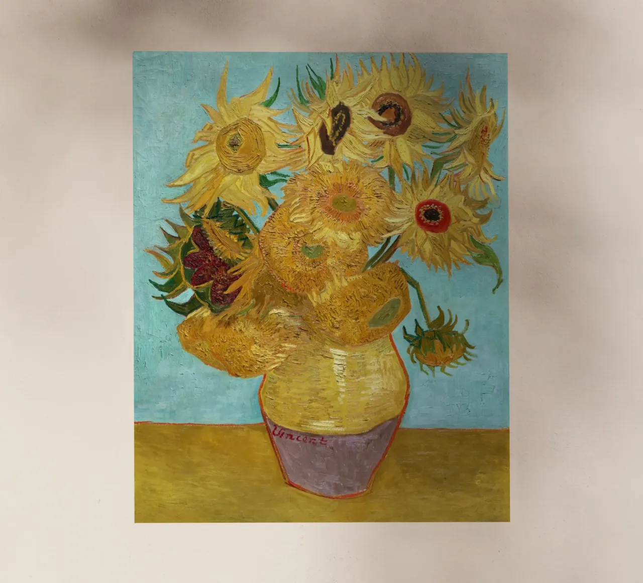Vaso con dodici girasoli di Vincent van Gogh pellicola backlit da Art History