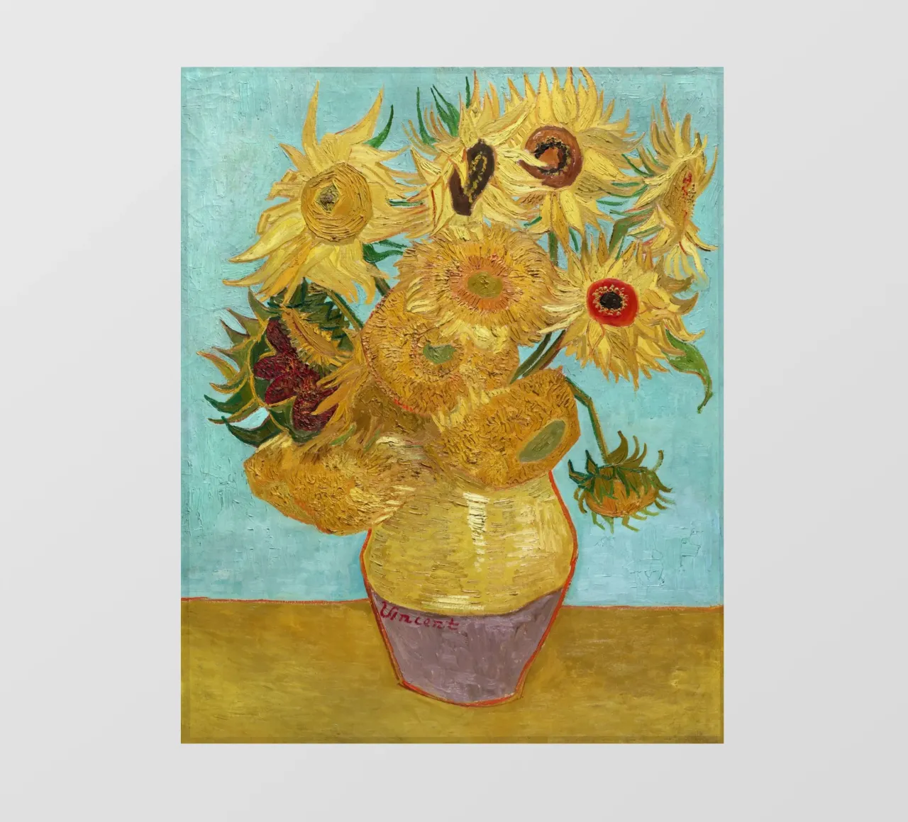 Vaso con dodici girasoli di Vincent van Gogh pellicola backlit da Art History