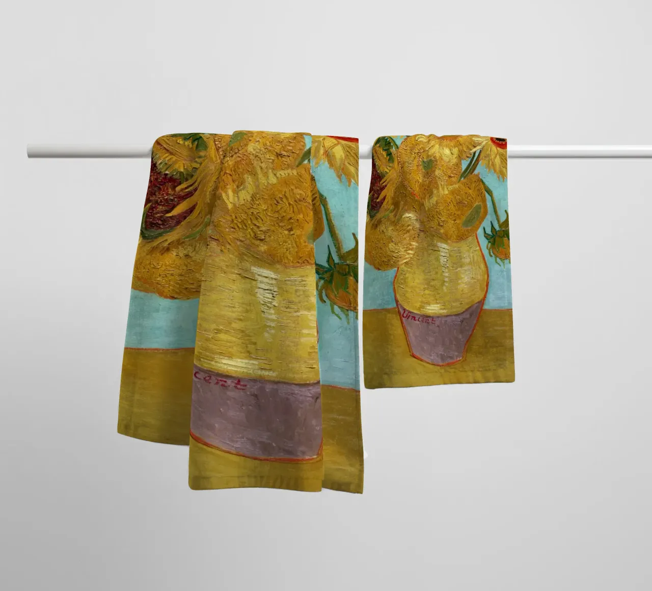 Vaso con dodici girasoli di Vincent van Gogh asciugamano da bagno da Art History