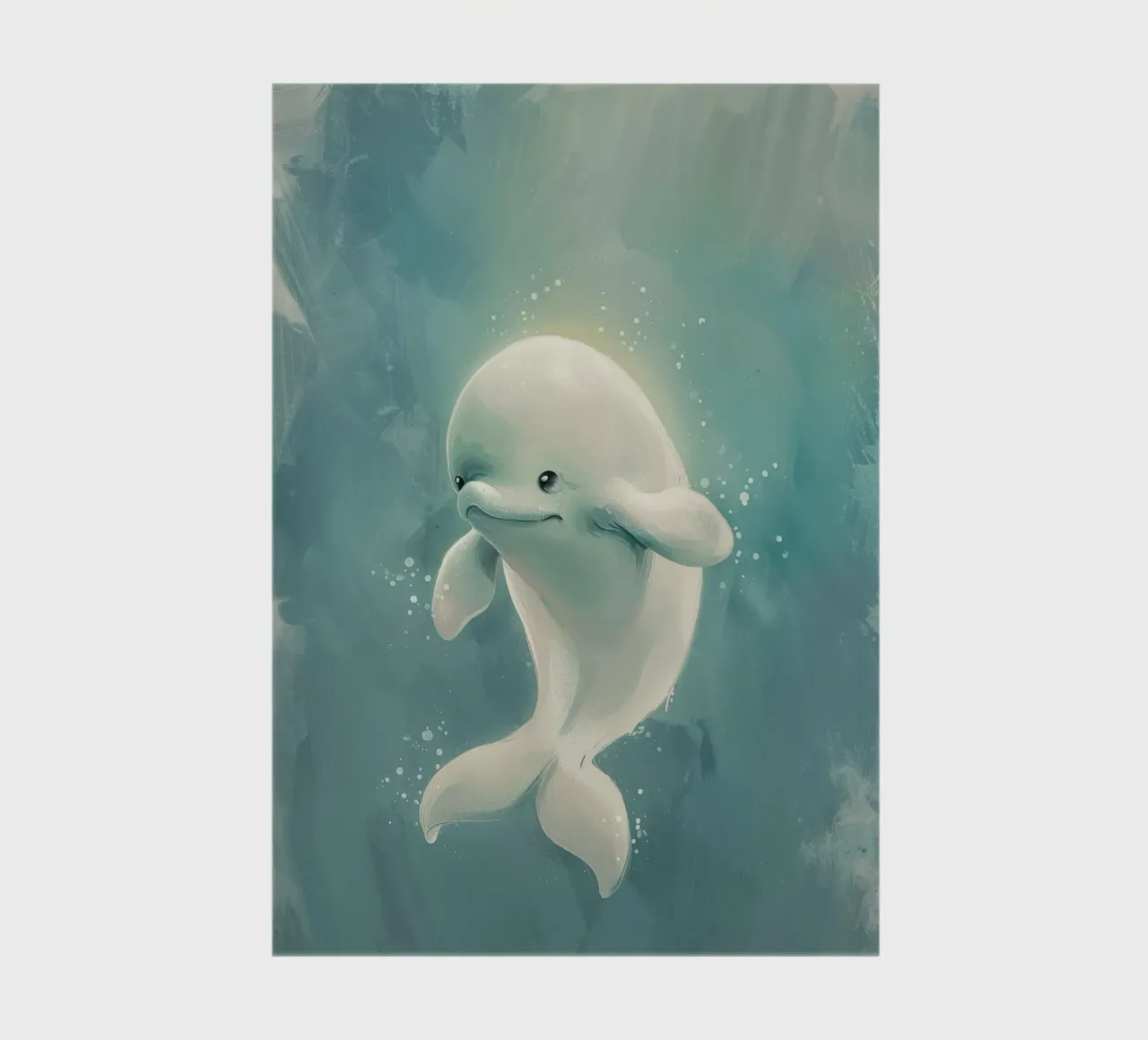 An adorable beluga whale calf exploring the depths notebook by DesignDoodle